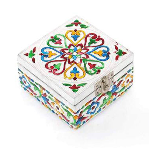 Meenakari Silver Box Small 4x4 Pack Of 10 - 2250gms